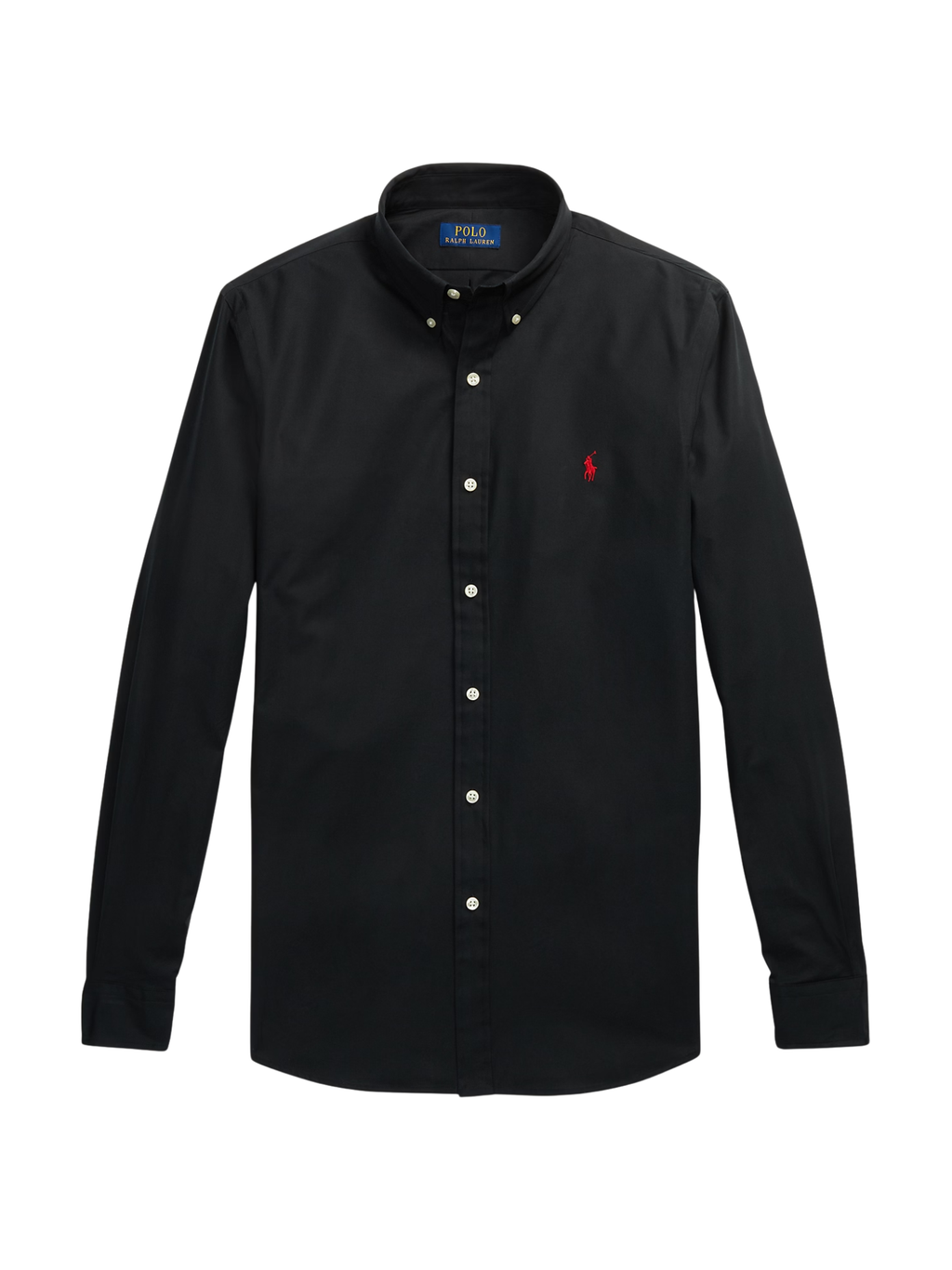 RALPH LAUREN Slim Fit Stretch Poplin Shirt Polo Black