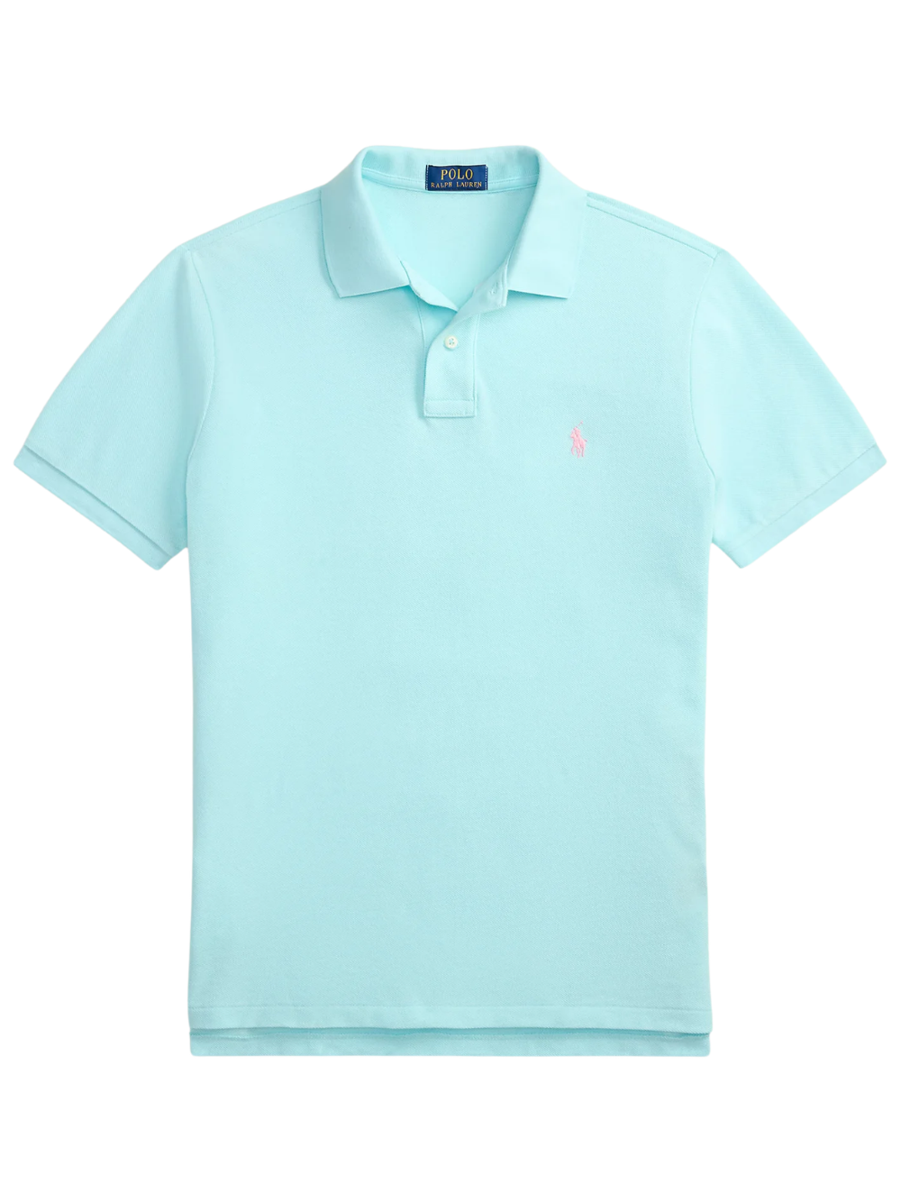 RALPH LAUREN Slim Fit Mesh Polo Shirt New Aqua