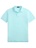RALPH LAUREN Slim Fit Mesh Polo Shirt New Aqua