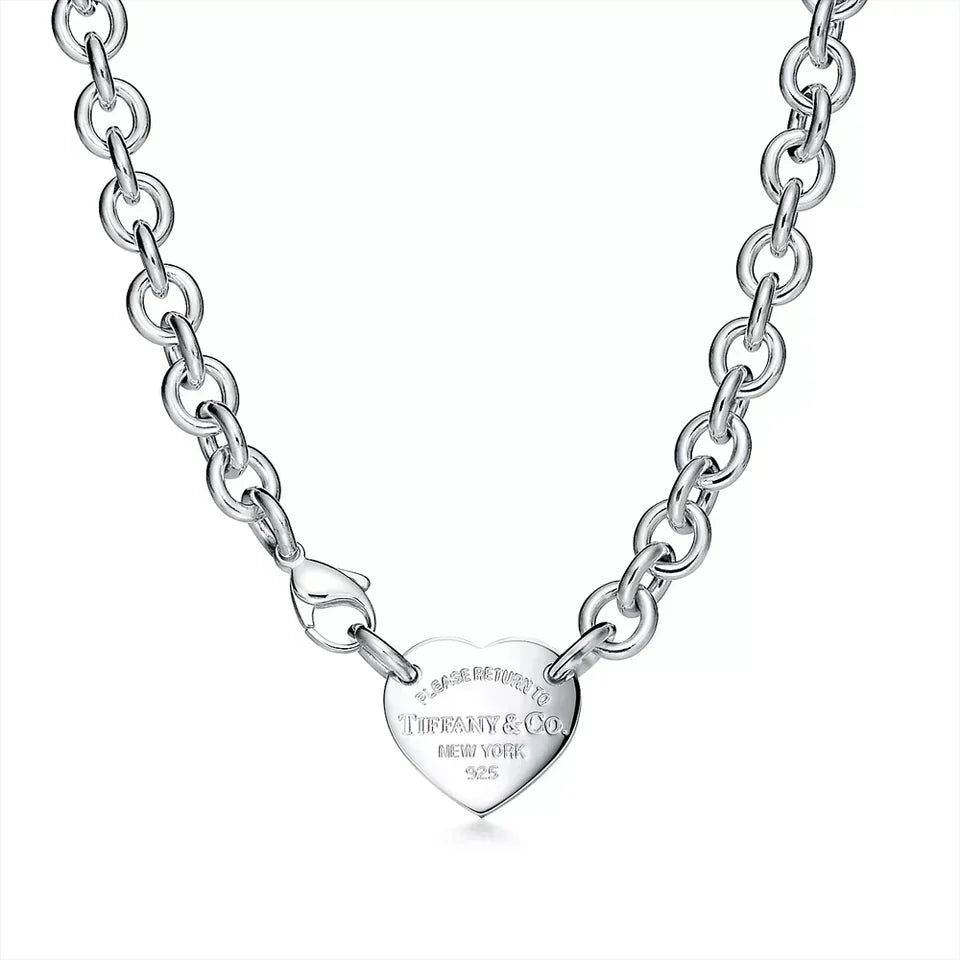 Tiffany Return to Heart Tag Chain Link 18K Gold Necklace
