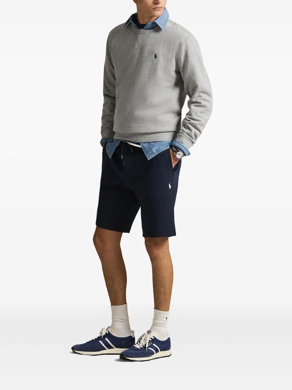 RALPH LAUREN Double-Knit Shorts Navy