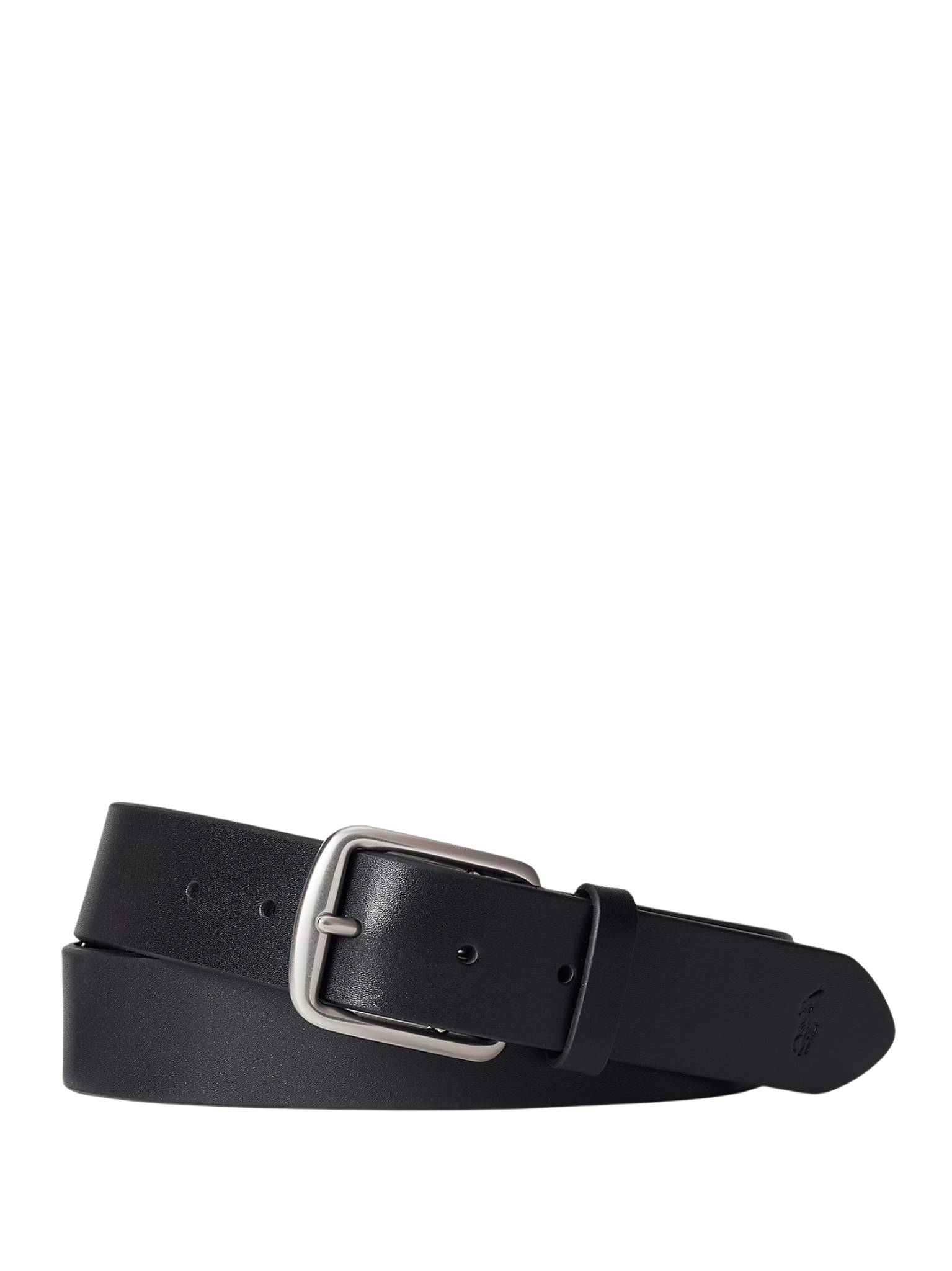 RALPH LAUREN Signature Pony Leather Belt Black