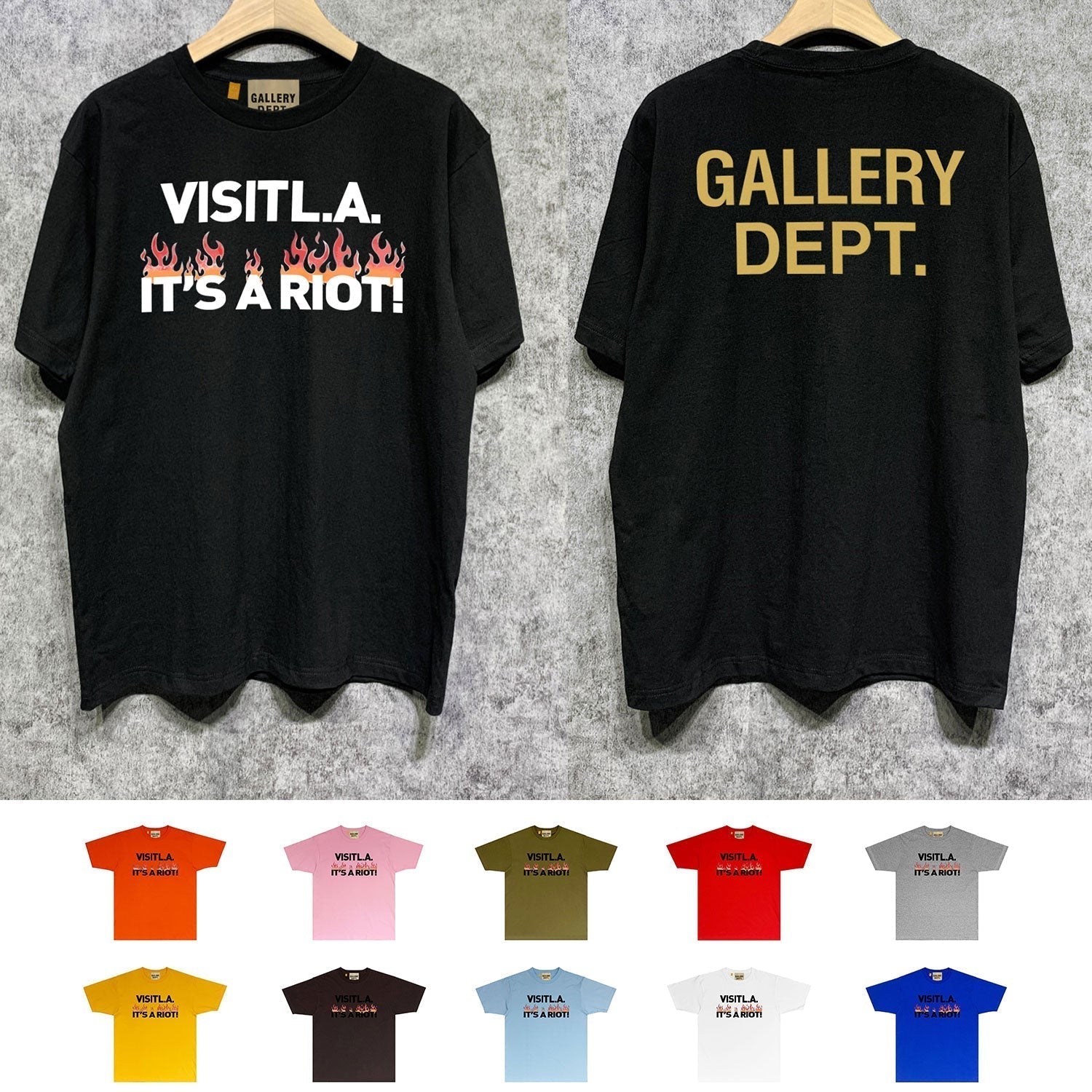 Gallery Dept T Shirt Retro Printed Loose Short-Sleeved Shirt