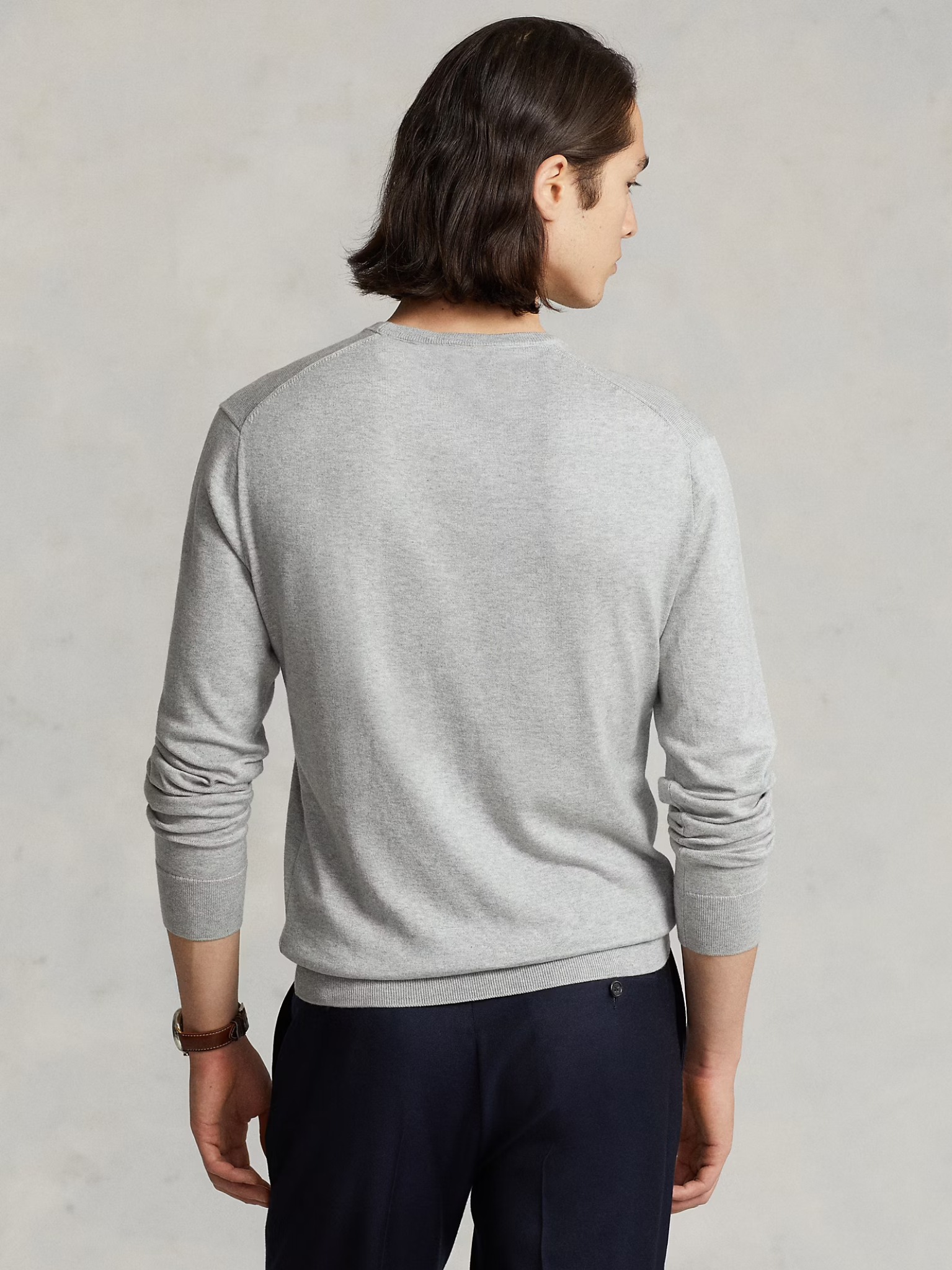 RALPH LAUREN Slim Fit Cotton Jumper Andover Heather