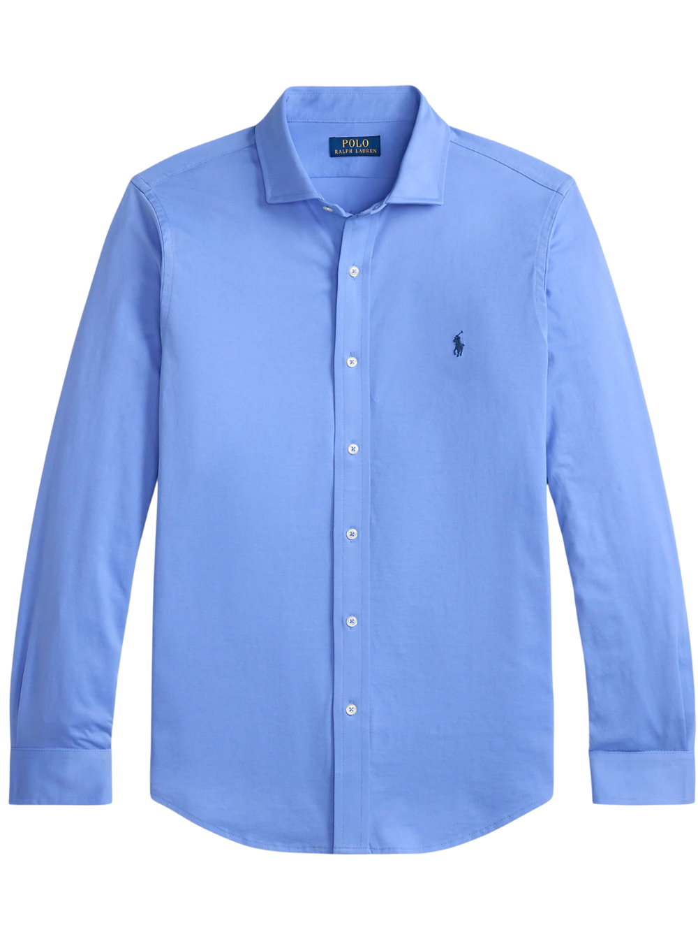 RALPH LAUREN Jersey Spread-Collar Shirt Harbour Island Blue