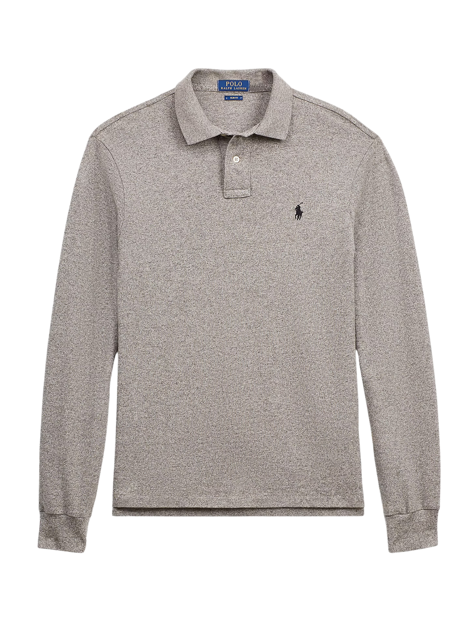 RALPH LAUREN Slim Fit Mesh Long-Sleeve Polo Canterbury Heather