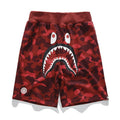Bathing Ape Shorts Trendy Brand Camouflage Teeth Printed Men's Cotton Shorts