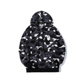 Bathing Ape Hoodie Shark Camouflage Luminous Embroidered Hoodie Hip Hop Men's and Women's Hoodie Coat