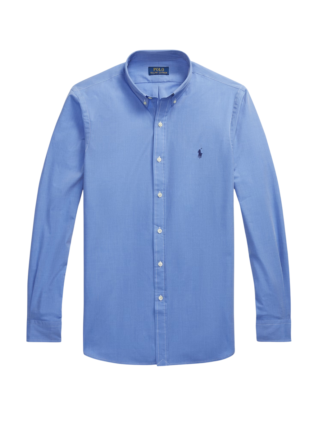 RALPH LAUREN Slim Fit Stretch End-On-End Shirt Blue End On End