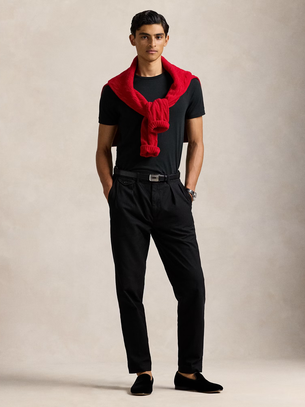 RALPH LAUREN Custom Slim Fit Jersey Crewneck T-Shirt Black