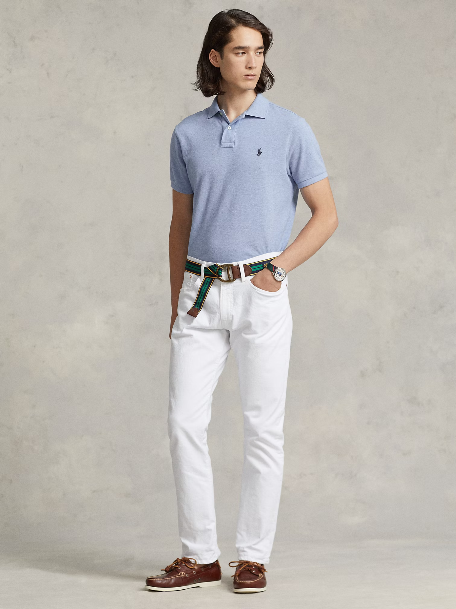 RALPH LAUREN The Iconic Mesh Polo Shirt Isle Heather