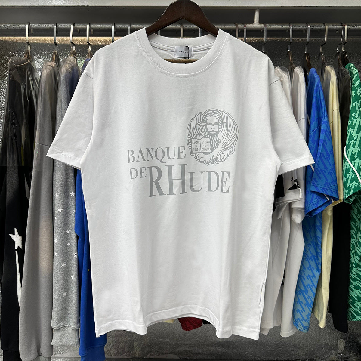 Rhude T-shirts Egyptian Pharaoh Print Cotton Casual Short Sleeves Men and Women