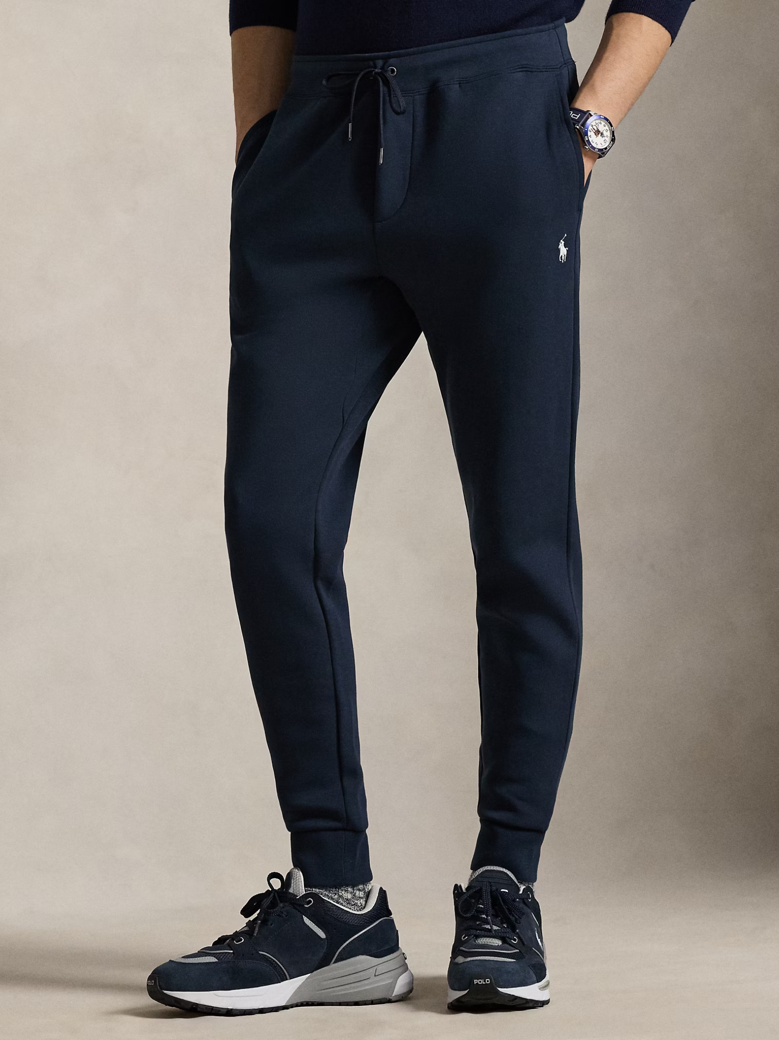 RALPH LAUREN Double-Knit Jogging Bottoms Aviator Navy