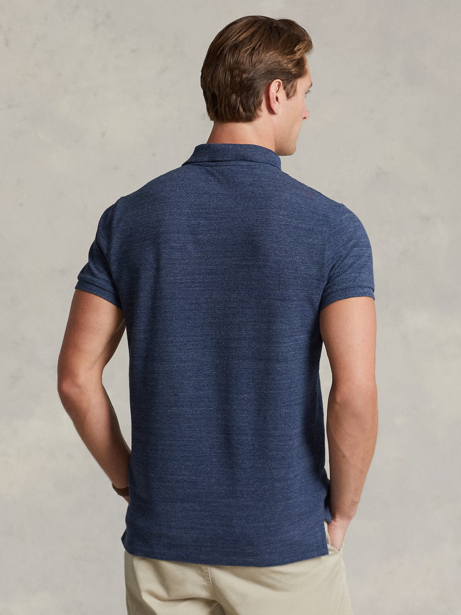 RALPH LAUREN Slim Fit Mesh Polo Shirt Classic Royal Heather