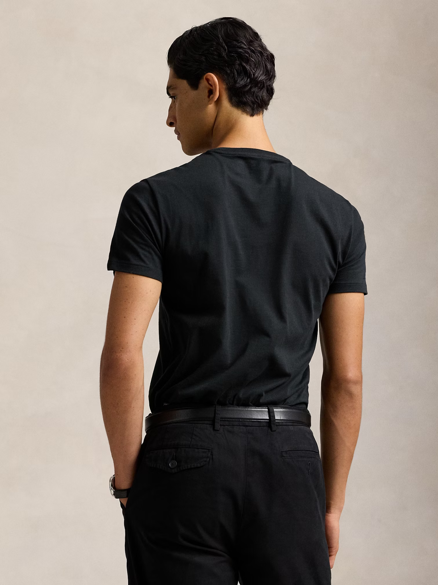 RALPH LAUREN Custom Slim Fit Jersey Crewneck T-Shirt Black