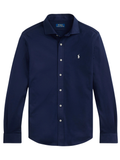 RALPH LAUREN Jersey Spread-Collar Shirt Cruise Navy