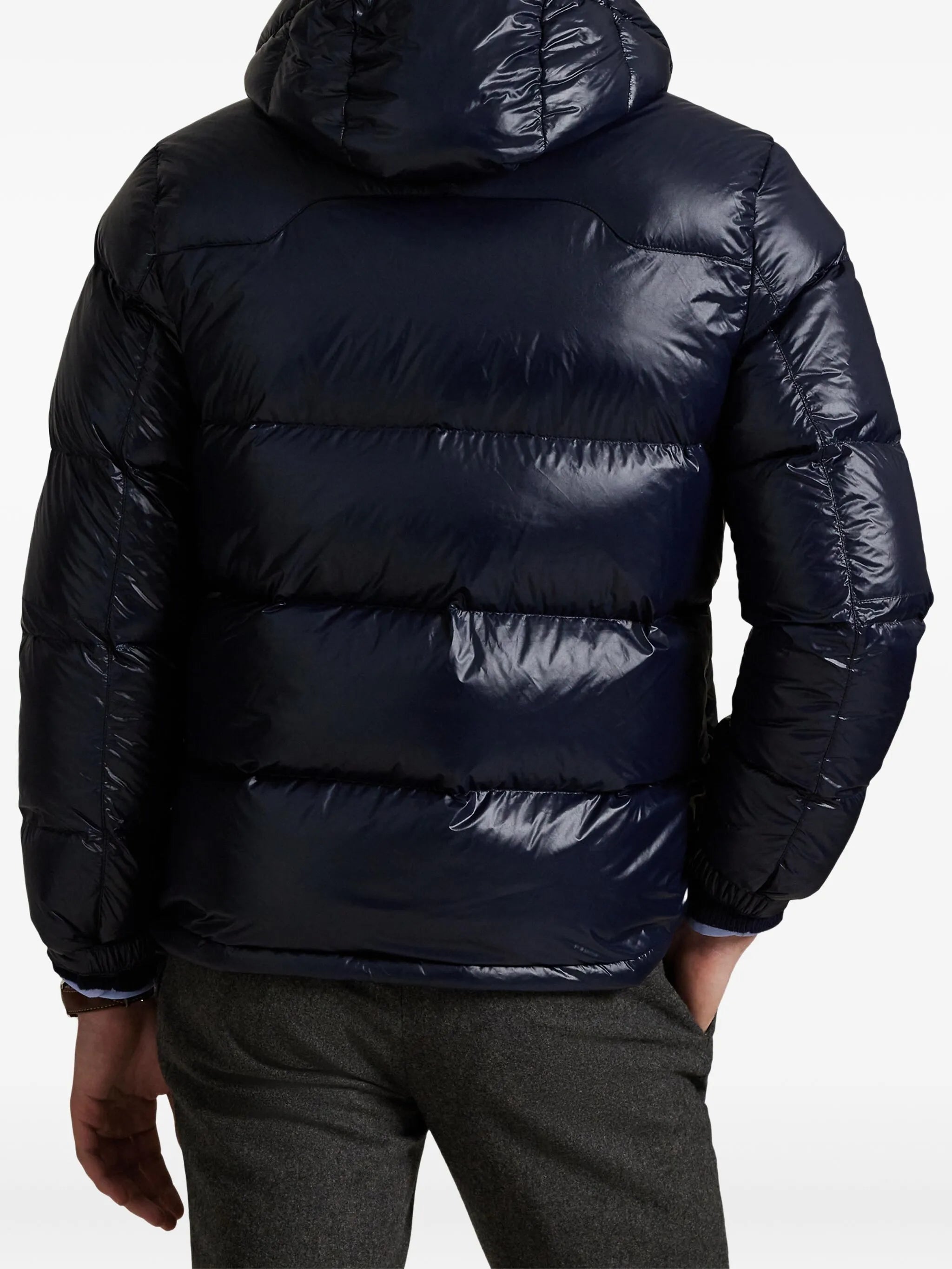 RALPH LAUREN Gorham Hooded Puffer Jacket Shiny Navy