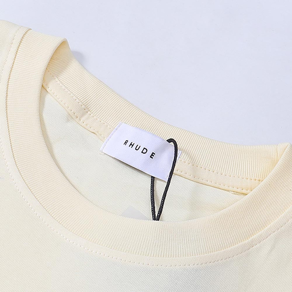 Rhude T-shirts Raceway Printing Cotton Casual Crew Neck Short Sleeve Men and Women