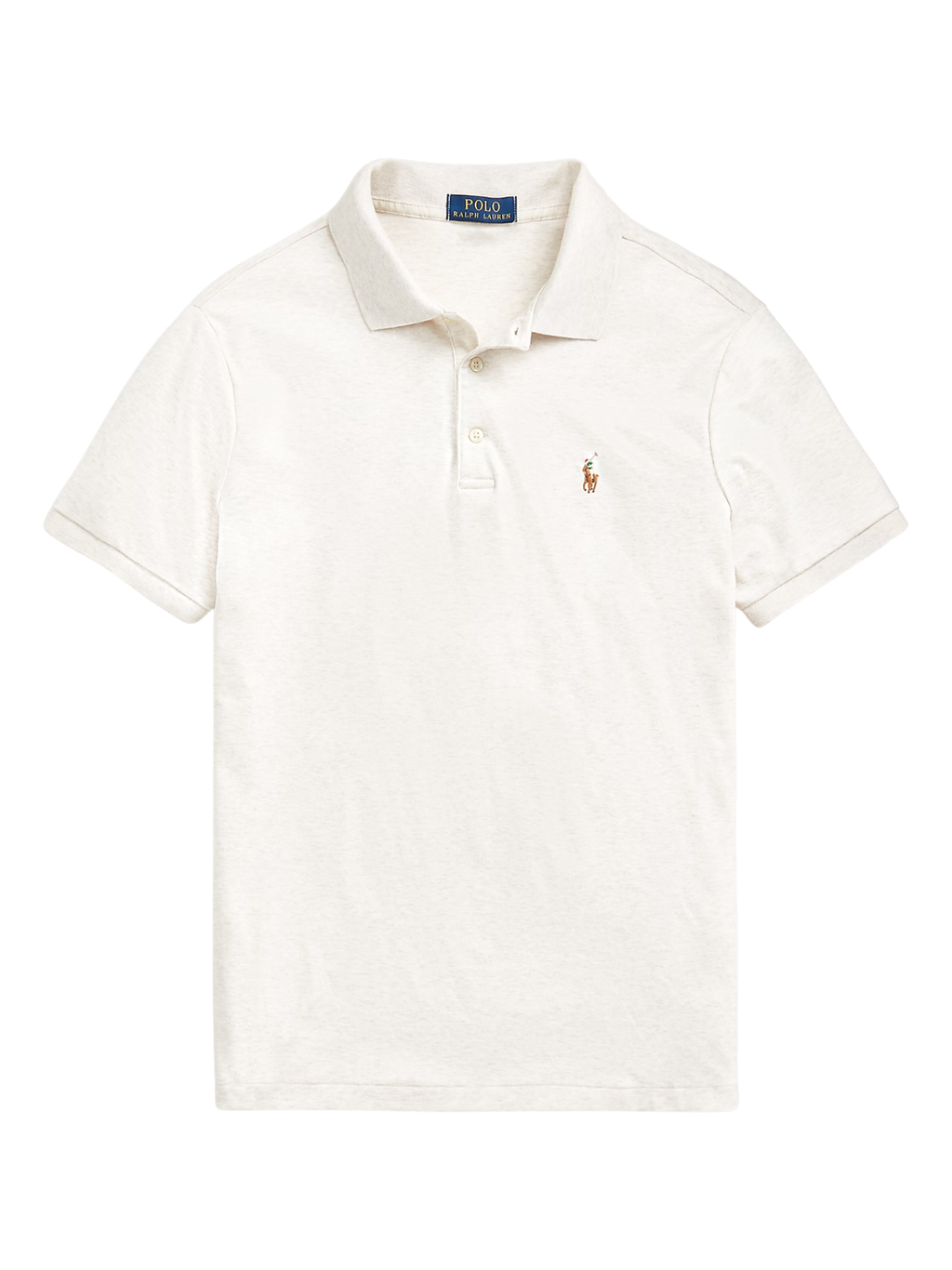 RALPH LAUREN Custom Slim Fit Soft Cotton Polo Shirt State Heather