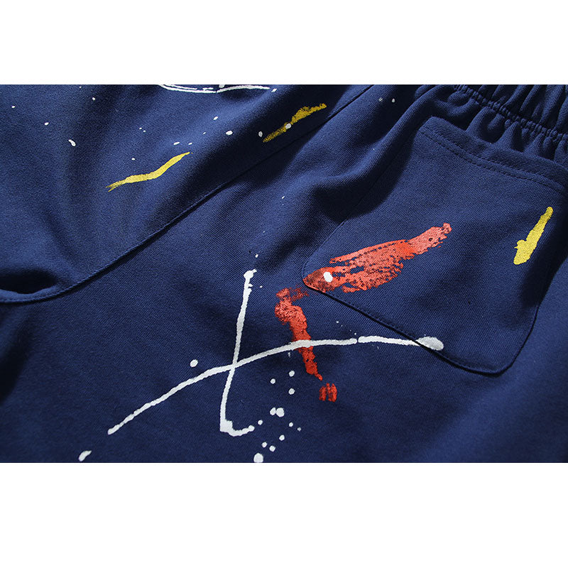 Gallery Dept Shorts Hand Painted Graffiti Ink Splashed Alphabet Casual Shorts