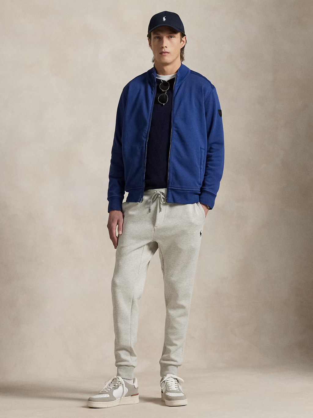 RALPH LAUREN Double-Knit Jogging Bottoms Light Sport Heather
