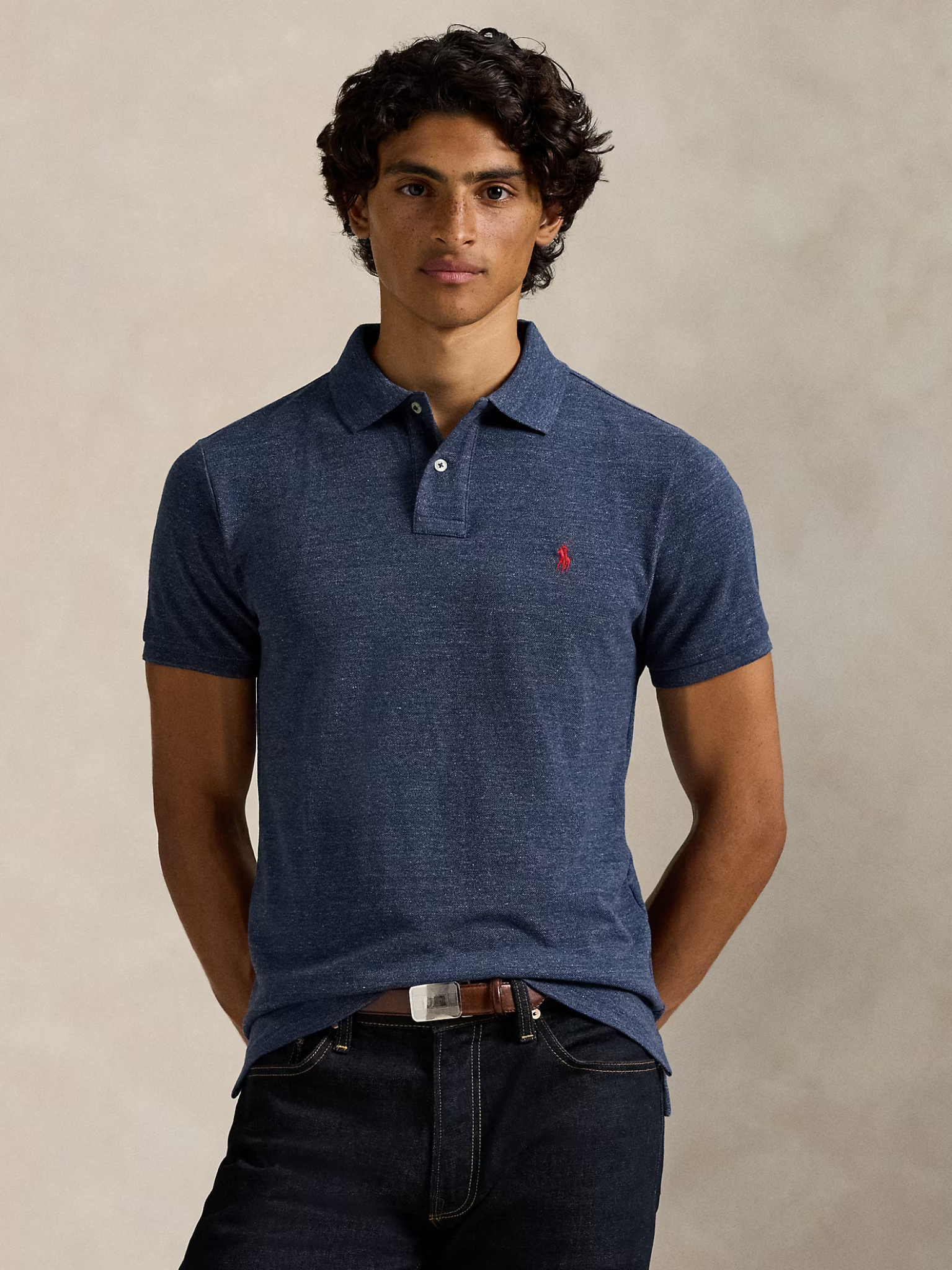 RALPH LAUREN The Iconic Mesh Polo Shirt Classic Royal Heather