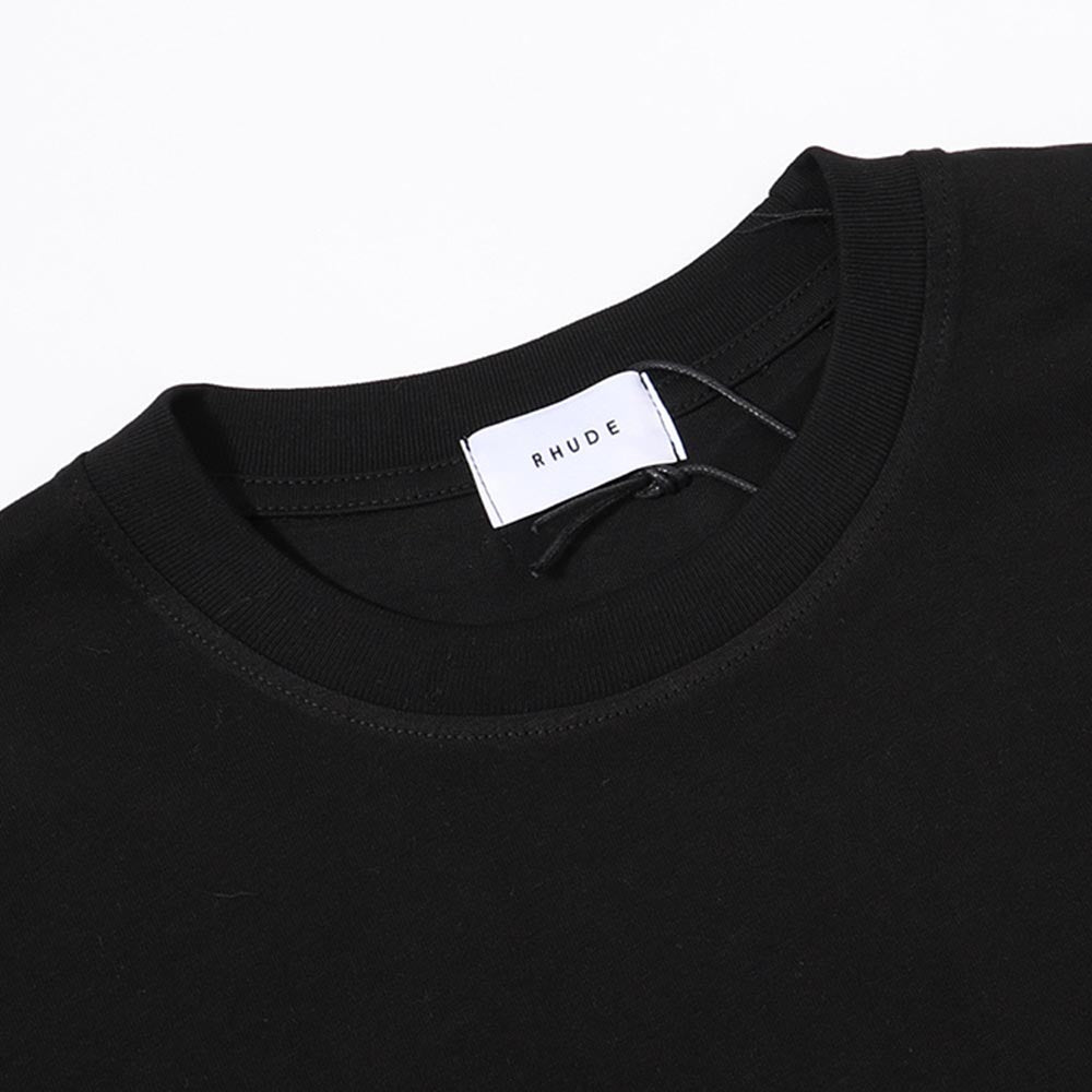 Rhude T-shirts Sunset Beach Cozy Pattern Printed Cotton Casual Loose Short Sleeve Men and Women
