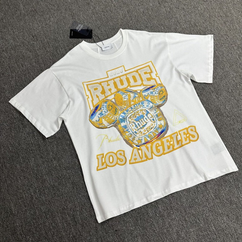 Rhude T-shirt Micro Label Champion Ring Printed Short Sleeve T-shirt