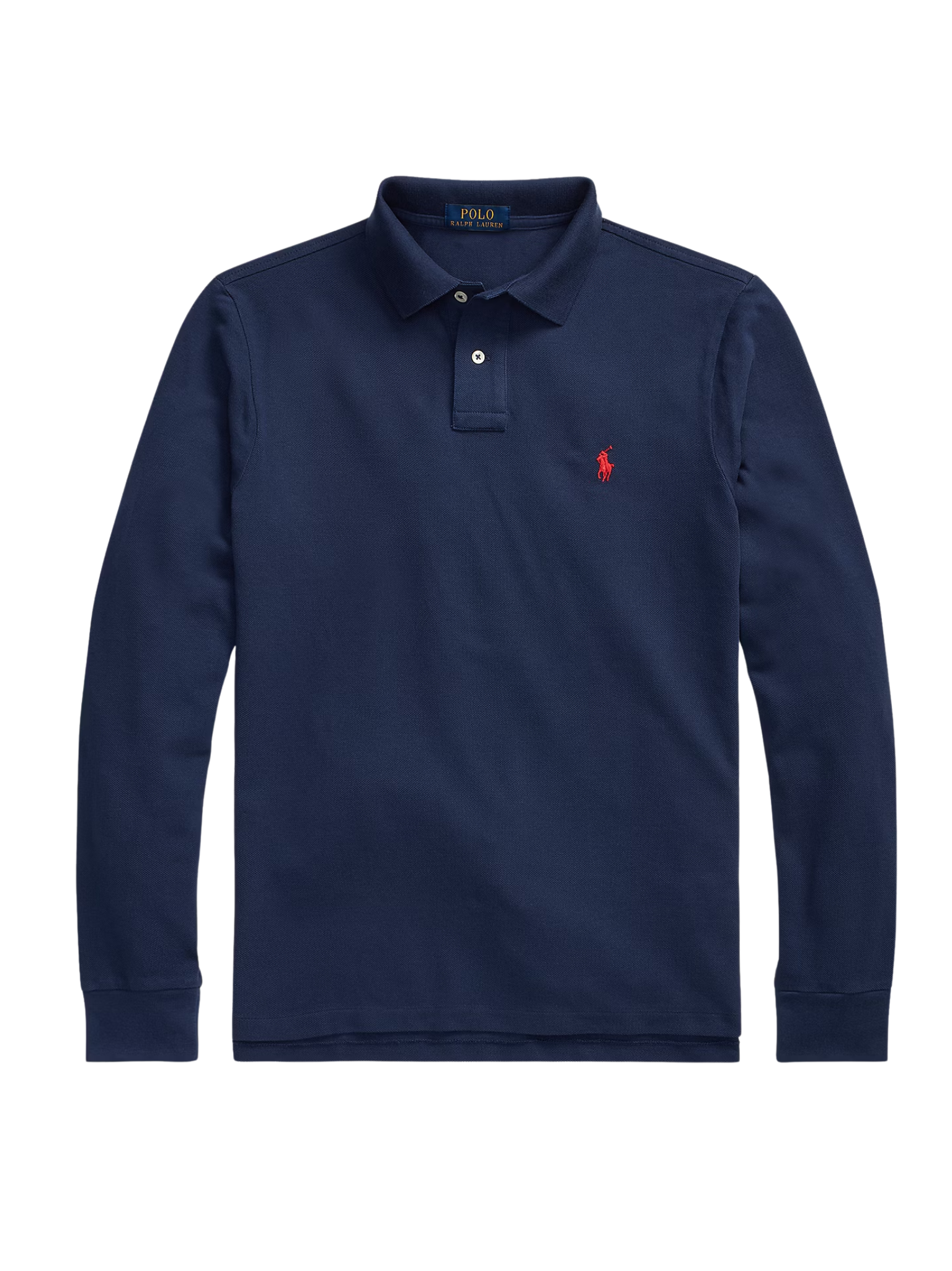 RALPH LAUREN Slim Fit Mesh Long-Sleeve Polo Newport Navy