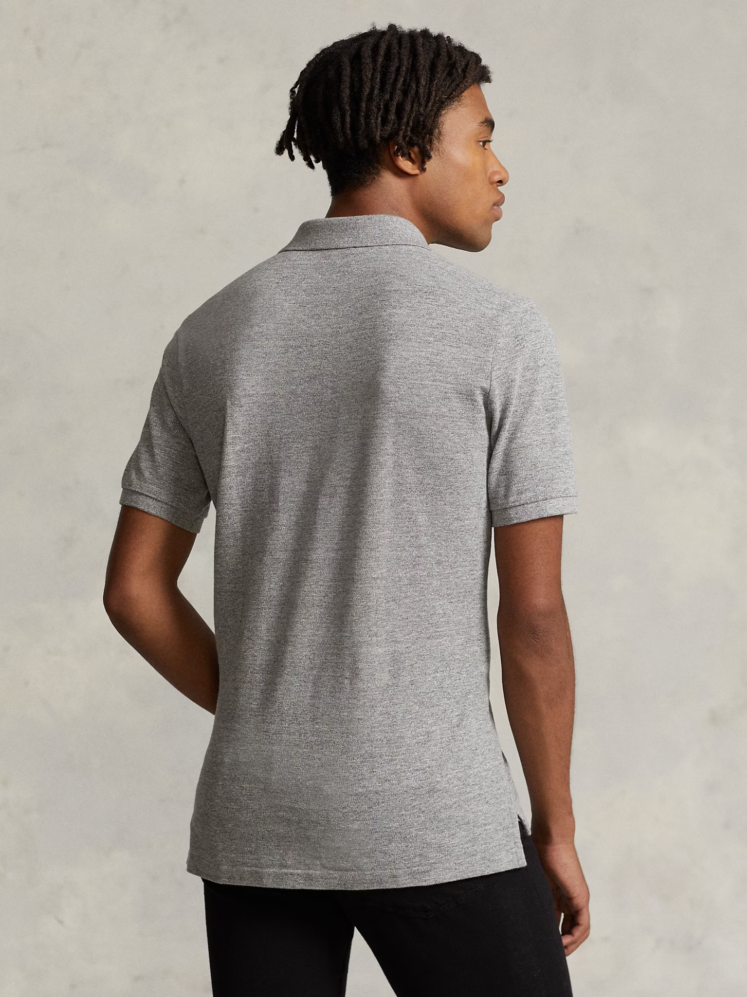 RALPH LAUREN Slim Fit Mesh Polo Shirt Canterbury Heather