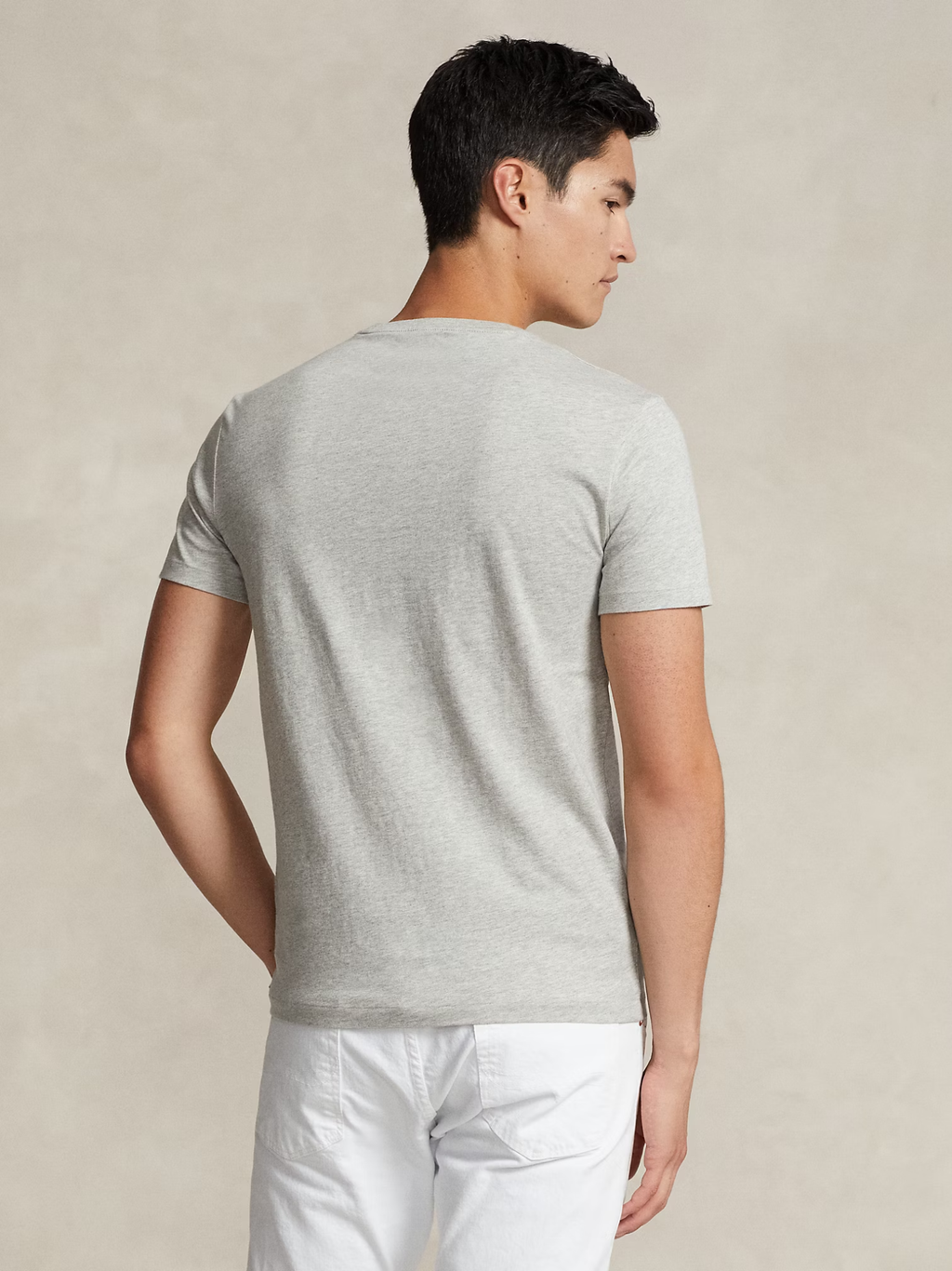 RALPH LAUREN Custom Slim Fit Jersey Crewneck T-Shirt New Grey Heather
