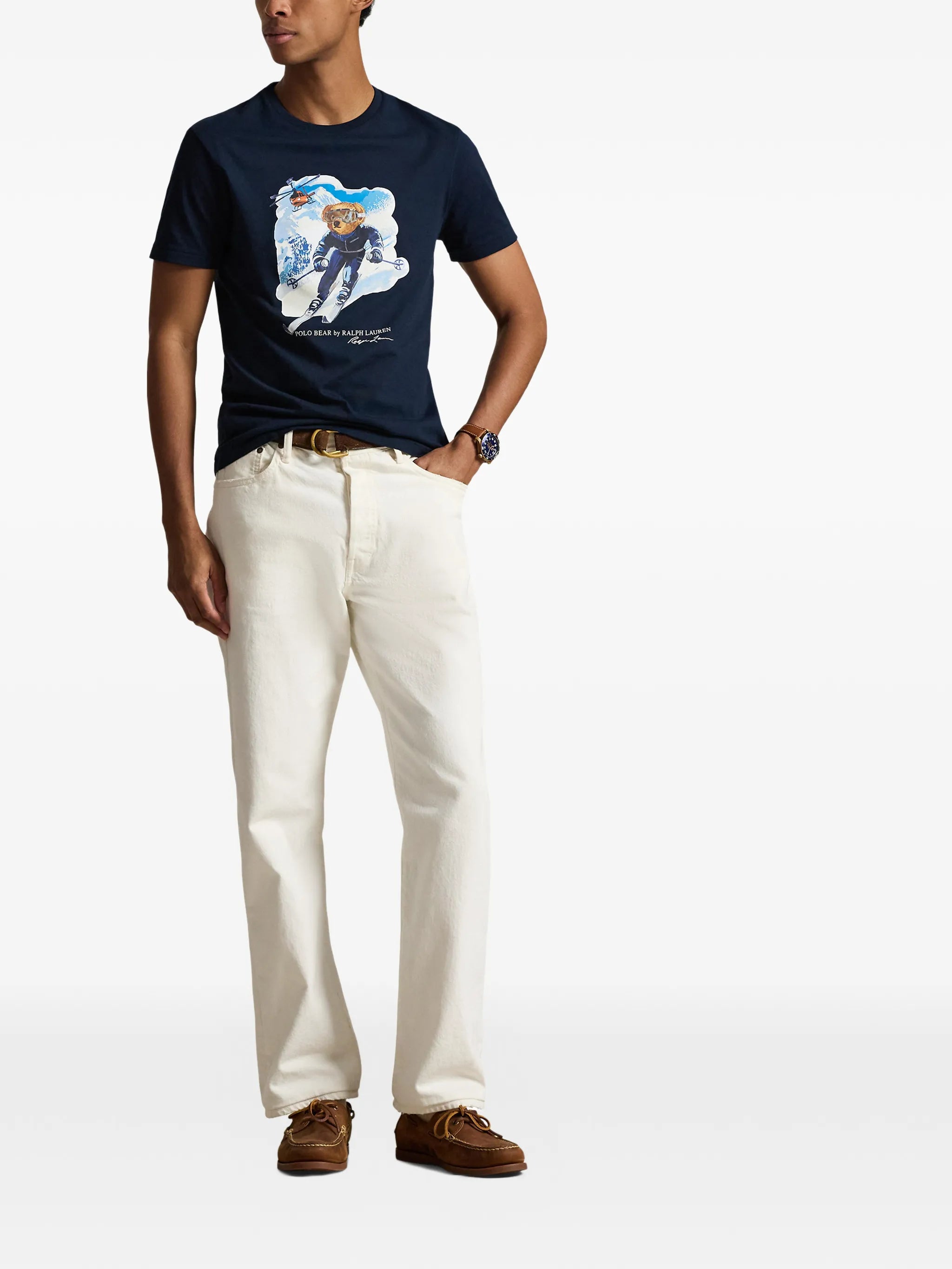 RALPH LAUREN Custom Slim Fit Polo Bear T-Shirt Navy