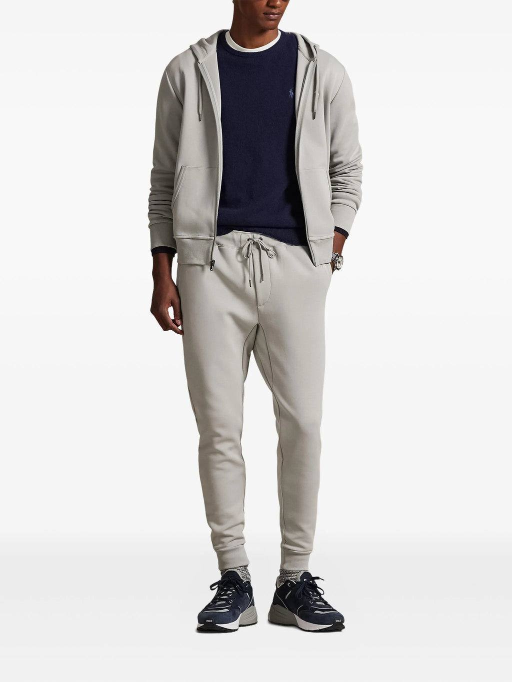 RALPH LAUREN Double-Knit Jogging Pants Grey
