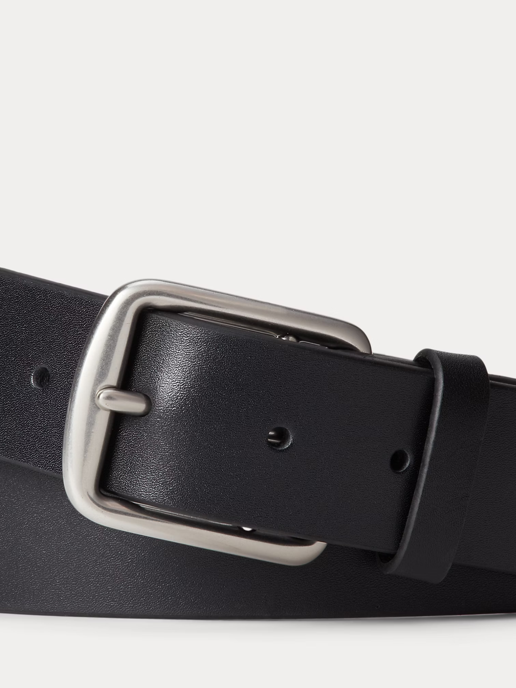RALPH LAUREN Signature Pony Leather Belt Black