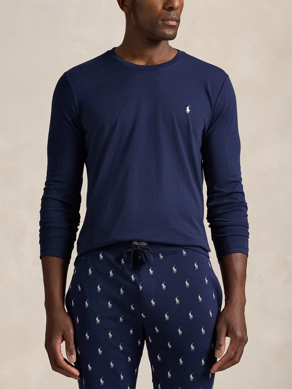 RALPH LAUREN Cotton Jersey Sleep Shirt Cruise Navy