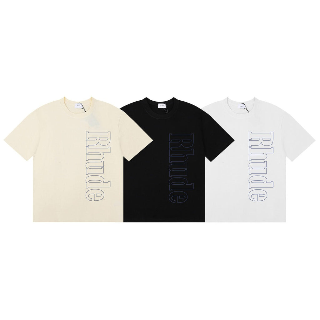 Rhude T-shirt Micro Label Letter Skull Print Short Sleeve T-shirt