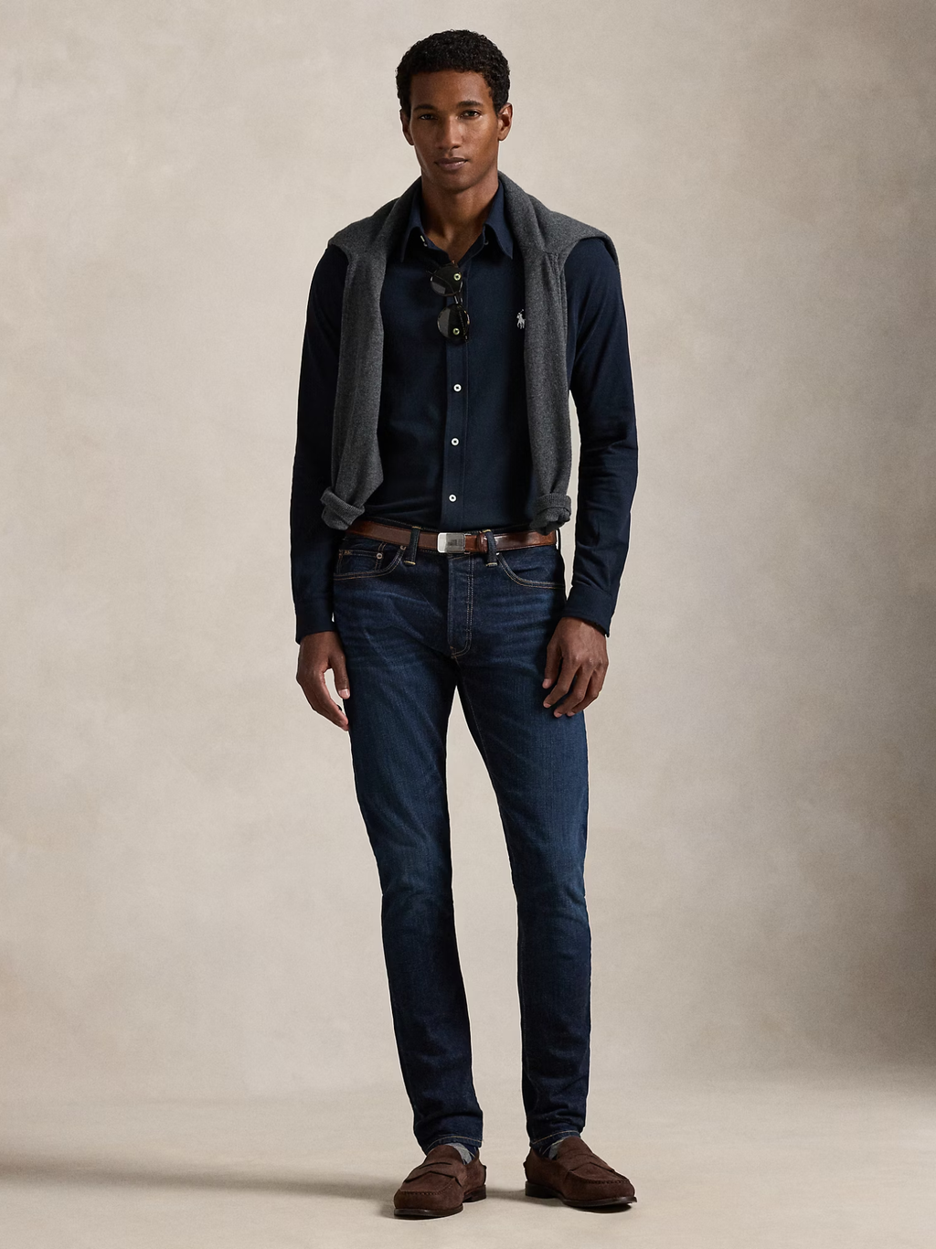 RALPH LAUREN Featherweight Mesh Shirt Aviator Navy