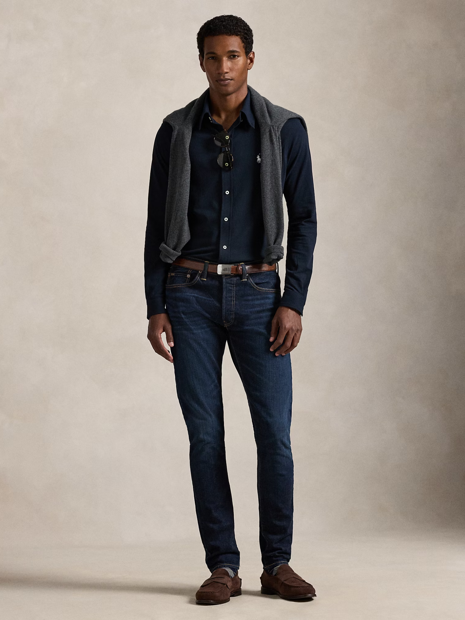 RALPH LAUREN Featherweight Mesh Shirt Aviator Navy