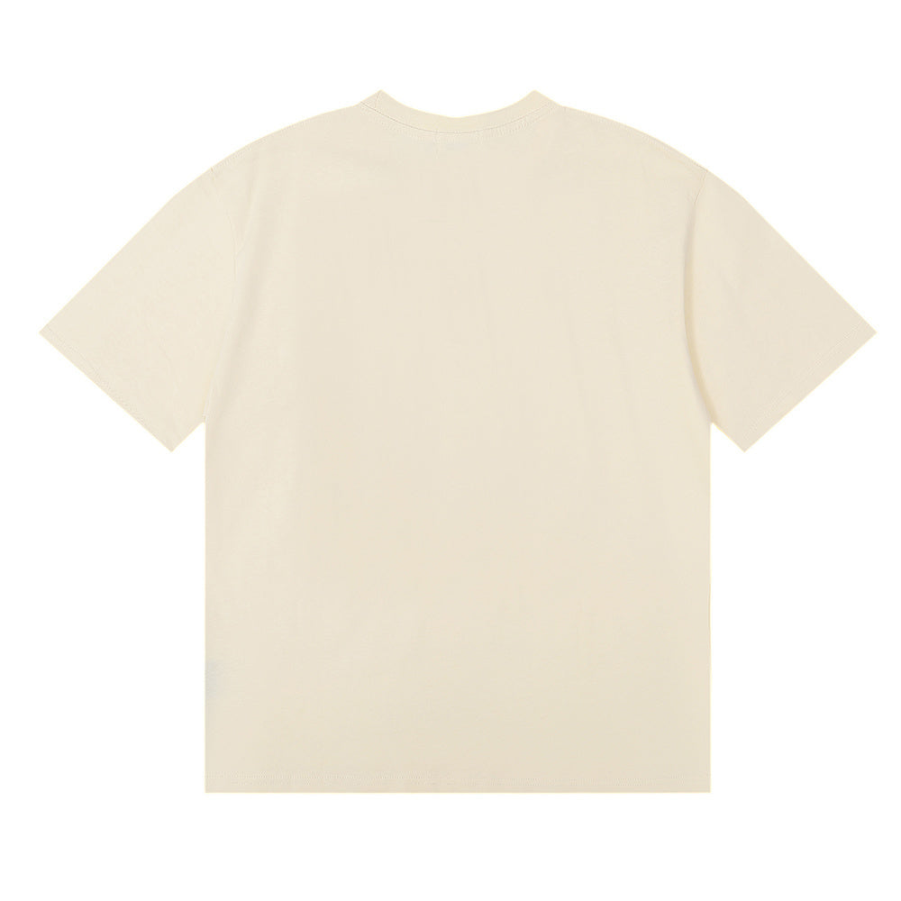 Rhude T-shirts Sunset Beach Pattern Printed Cotton Casual Short Sleeves Men and Women