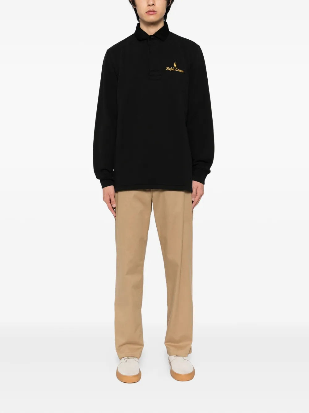 RALPH LAUREN Long Sleeved Rugby Sweatshirt Black