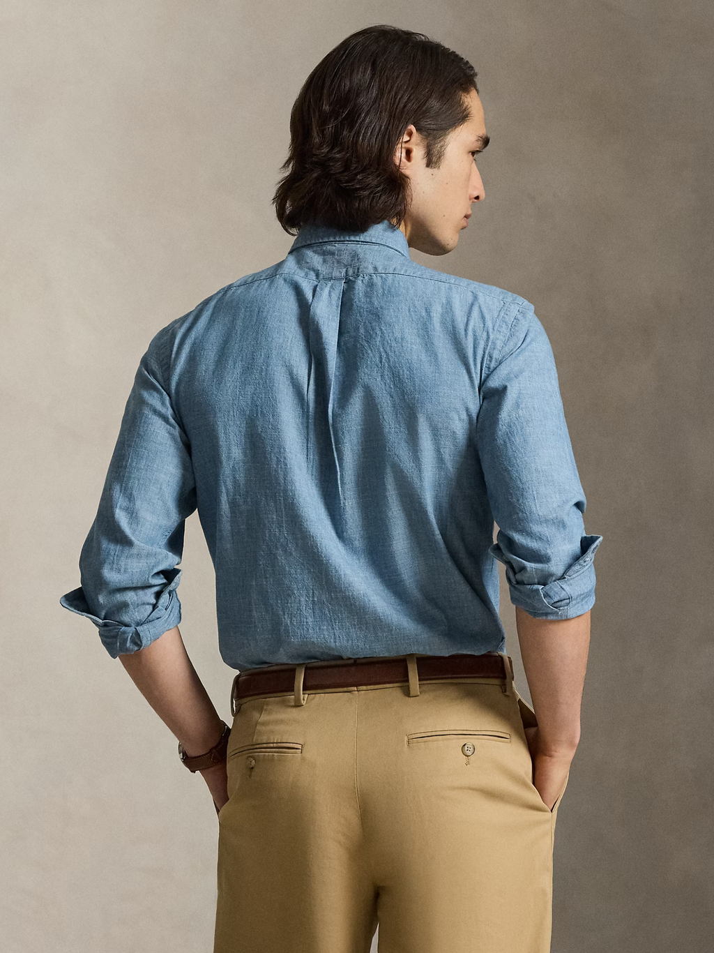 RALPH LAUREN Custom Fit Chambray Shirt Chambray