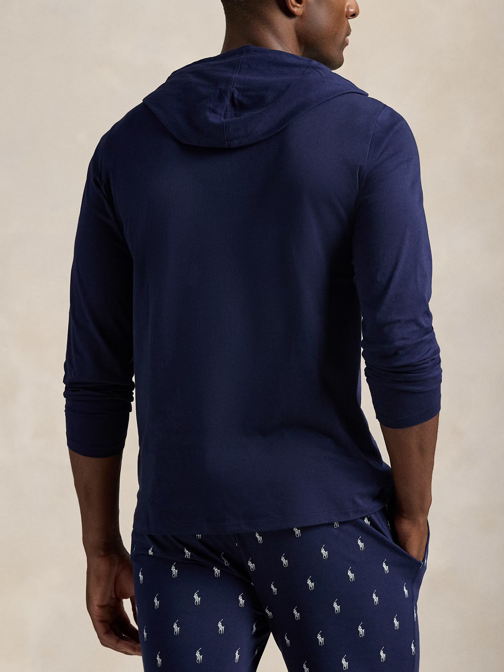 RALPH LAUREN Cotton Jersey Sleep Hoodie Cruise Navy