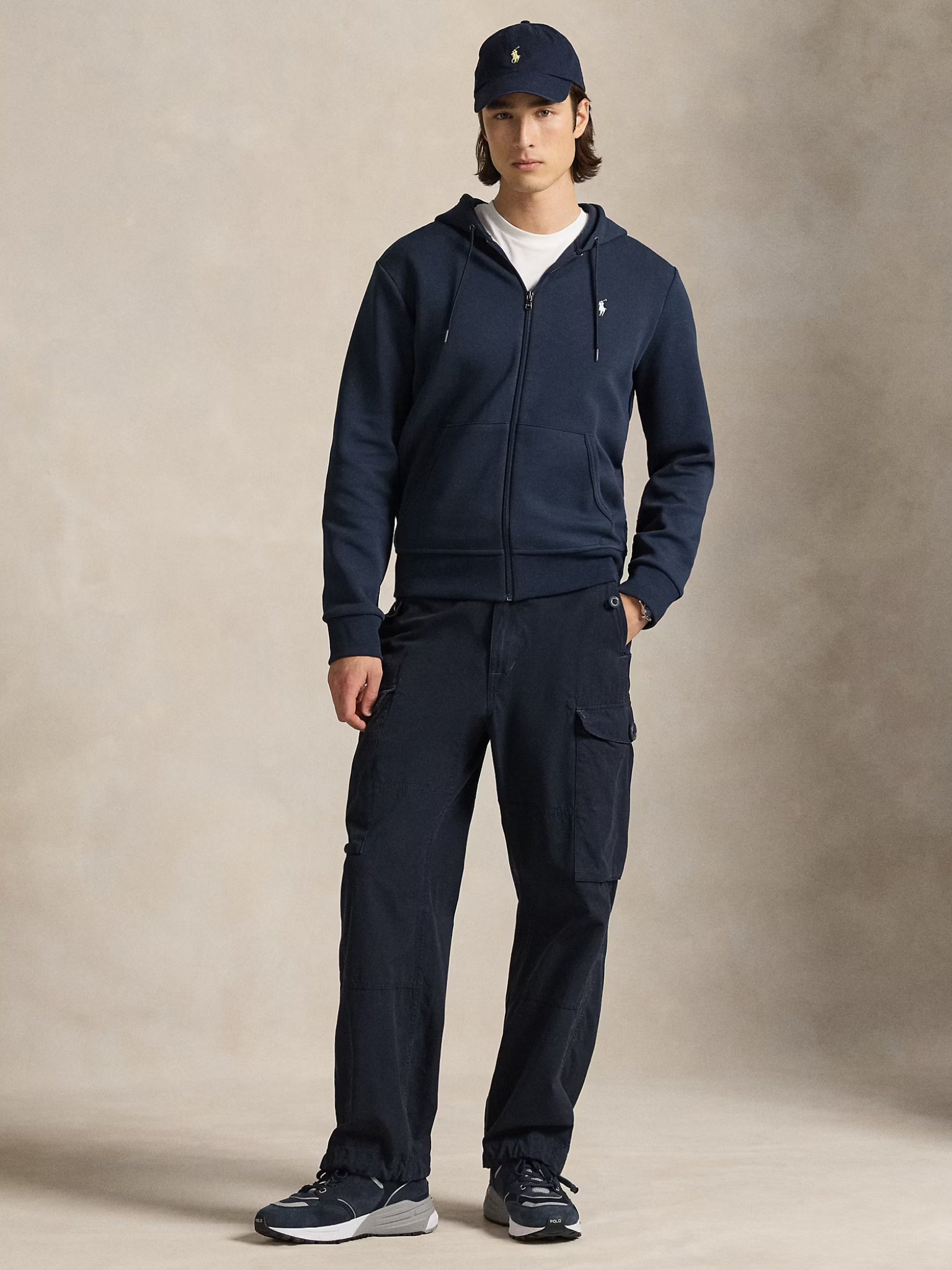RALPH LAUREN Double-Knit Full-Zip Hoodie Aviator Navy