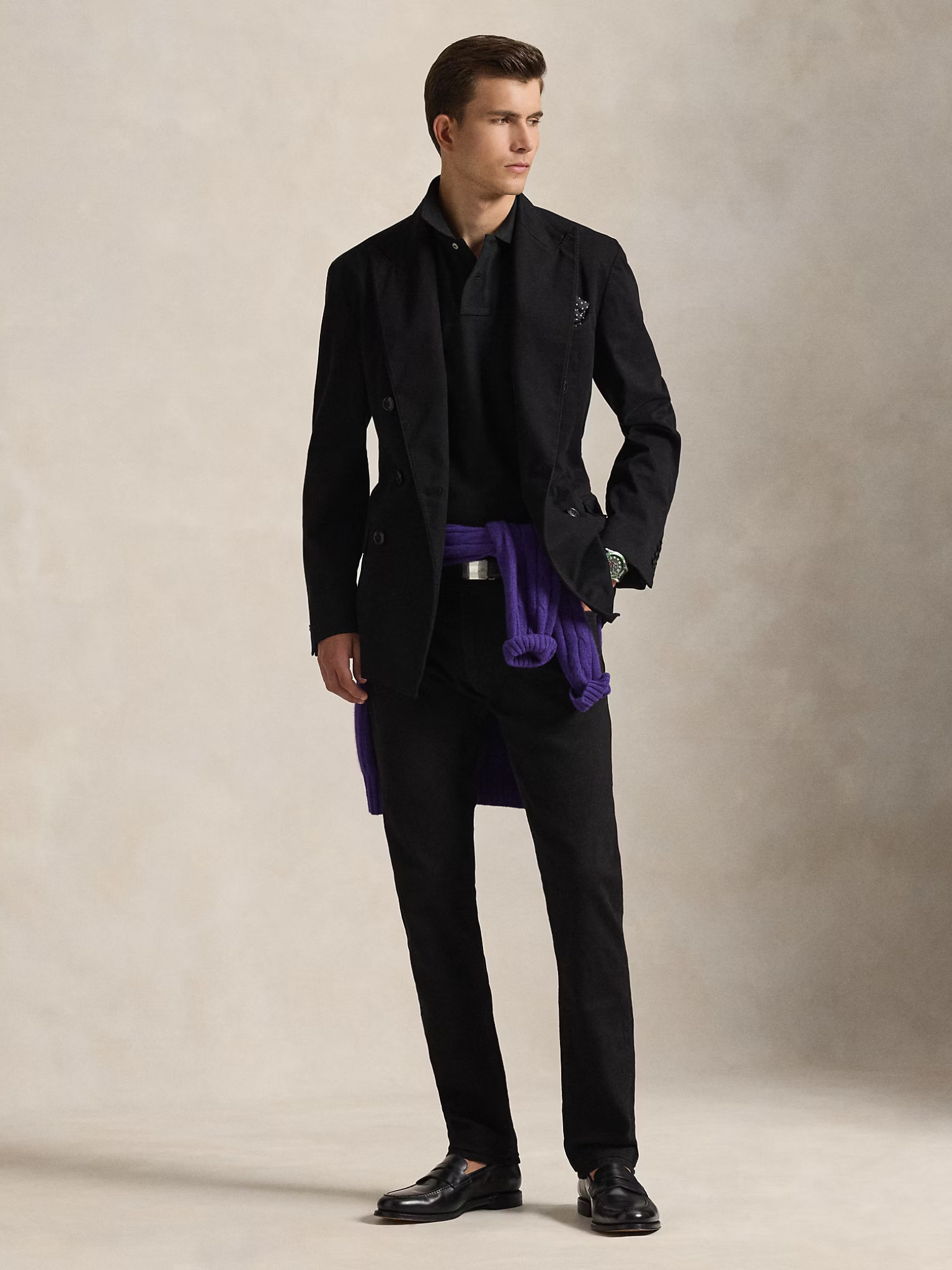 RALPH LAUREN Slim Fit Mesh Polo Shirt Polo Black