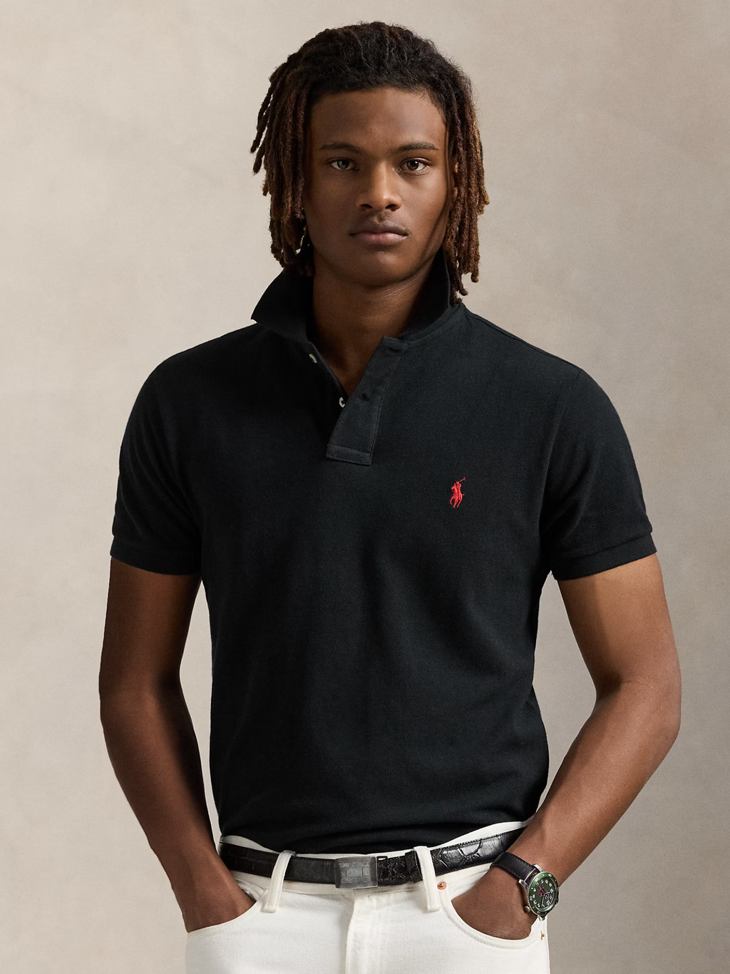 RALPH LAUREN The Iconic Mesh Polo Shirt Polo Black