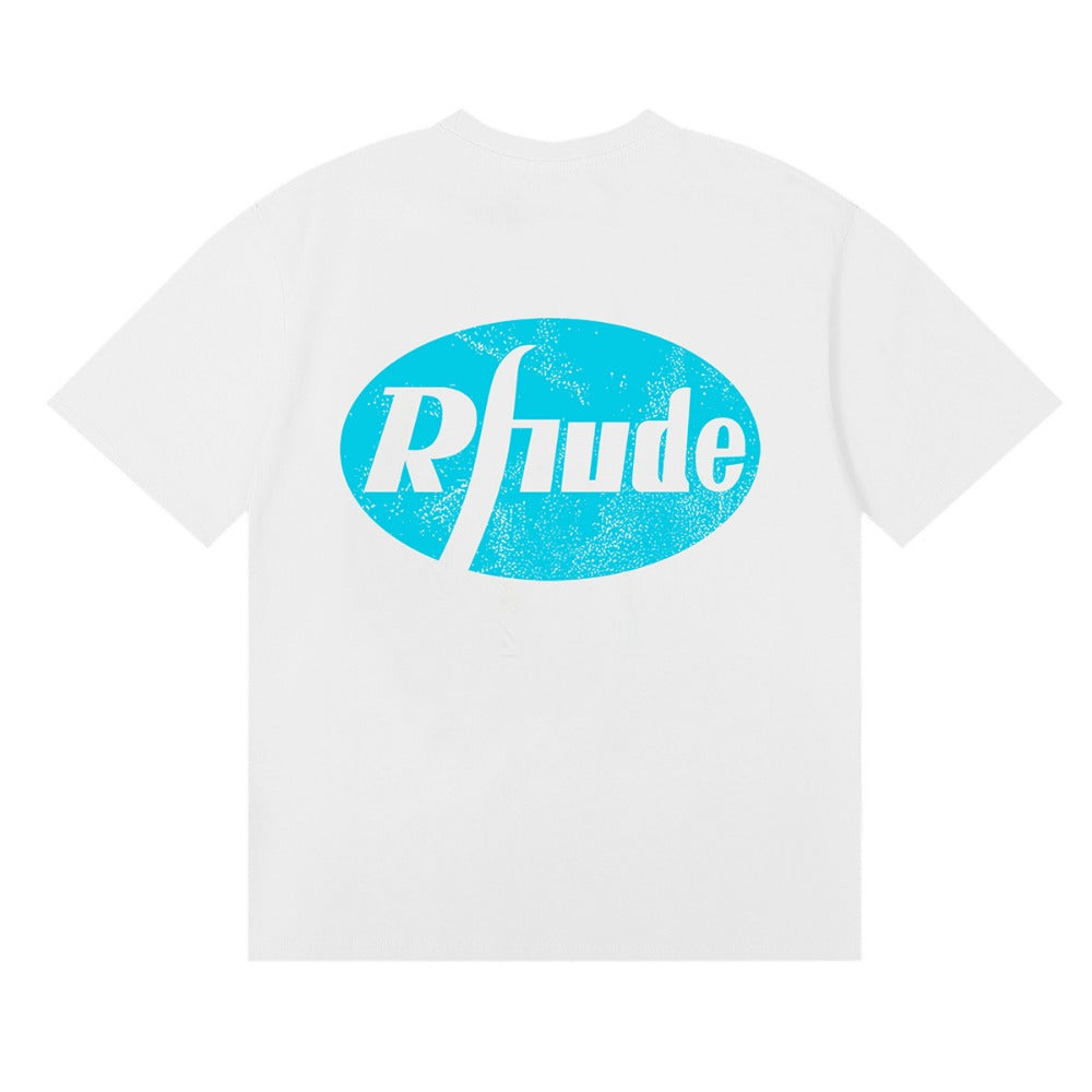 Rhude T-shirt Micro Label Alphabet Horse Print Short Sleeve T-shirt