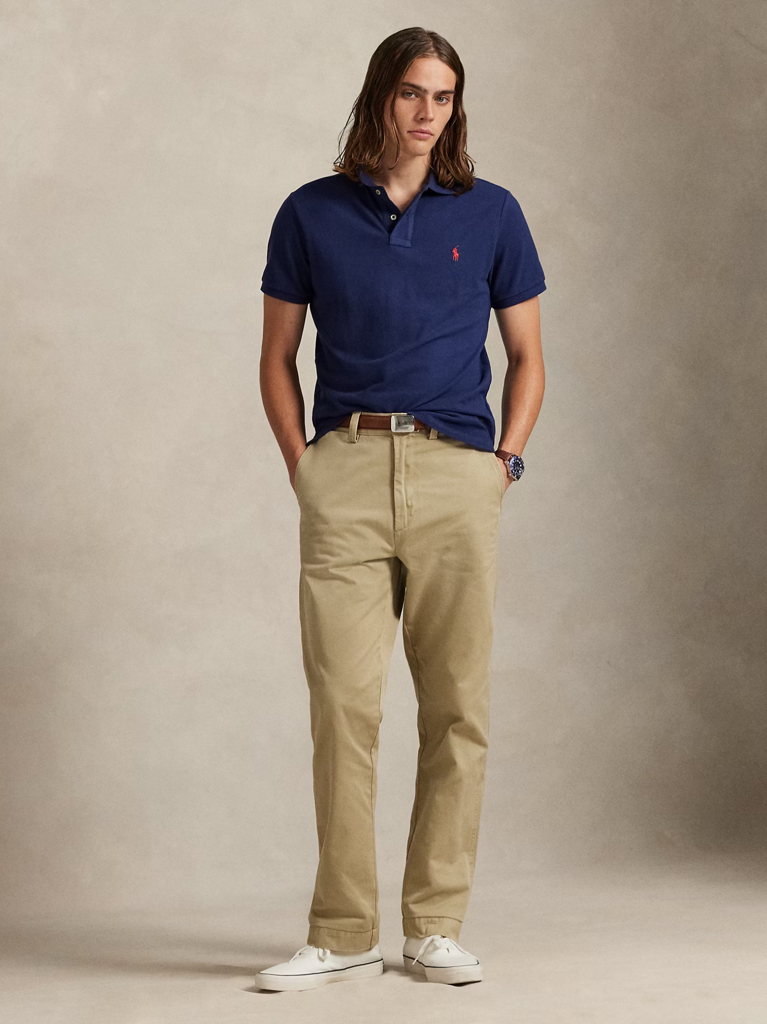RALPH LAUREN The Iconic Mesh Polo Shirt Newport Navy