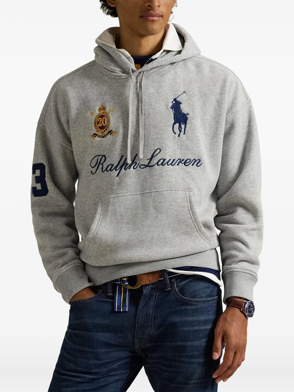 RALPH LAUREN Big Pony 20th Anniversary Hoodie Andover Heather