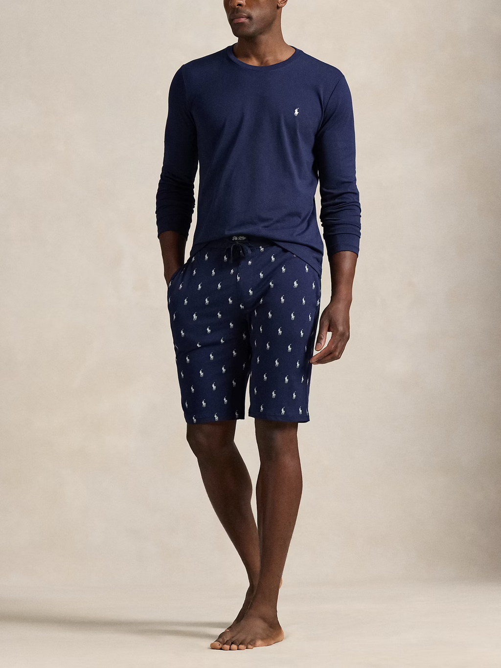 RALPH LAUREN Cotton Jersey Sleep Shirt Cruise Navy