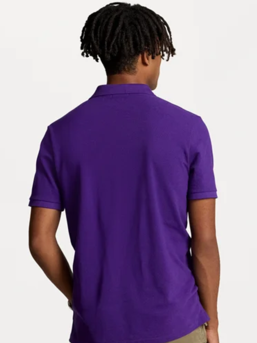 RALPH LAUREN Slim Fit Mesh Polo Shirt Cabana Purple